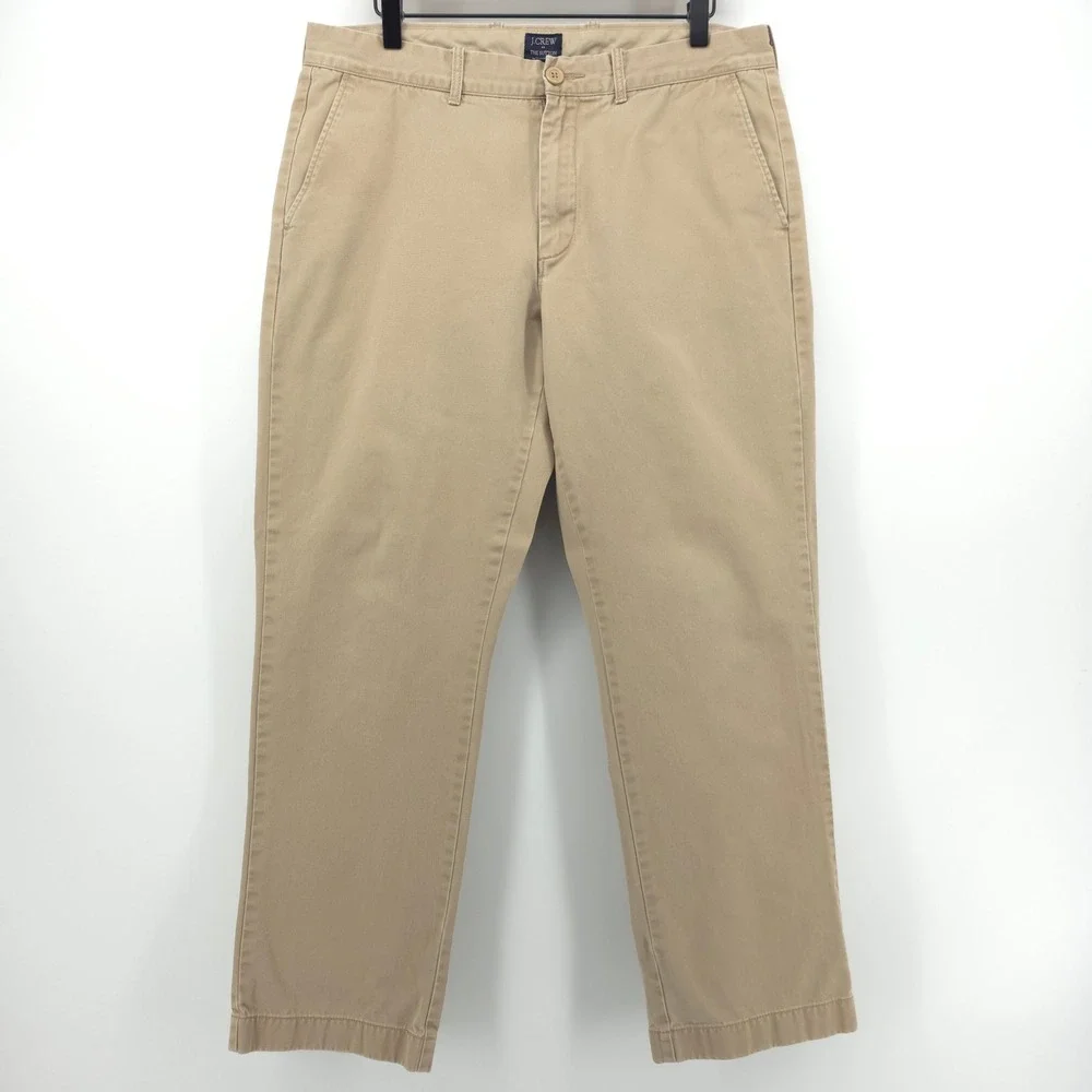 J.Crew The Sutton Men Pants 34x30 Khaki Tan Straight Leg Chino Business Casual